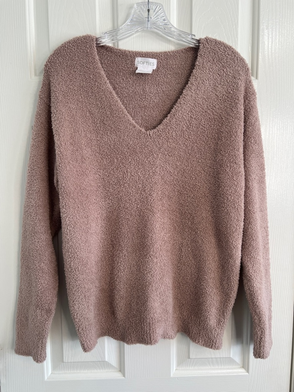 Softies cozy cloud dusty rose pink v neck sweater size small